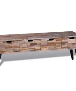 Console TV Cabinet with 4 Drawers Reclaimed Teak