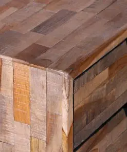 vidaXL Nightstand with 2 Drawers Reclaimed Teak Wood