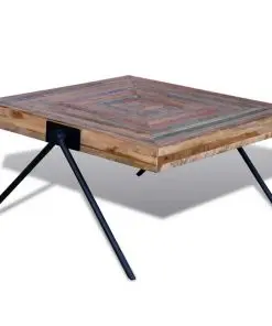 vidaXL Coffee Table with V-shaped Legs Reclaimed Teak Wood