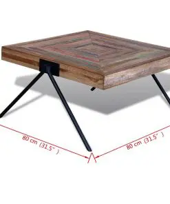 vidaXL Coffee Table with V-shaped Legs Reclaimed Teak Wood