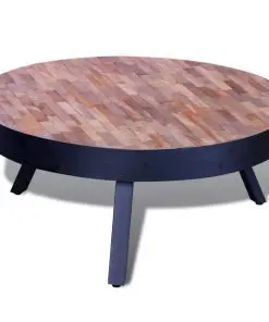 vidaXL Coffee Table Round Reclaimed Teak Wood