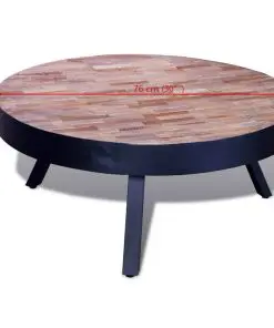 vidaXL Coffee Table Round Reclaimed Teak Wood
