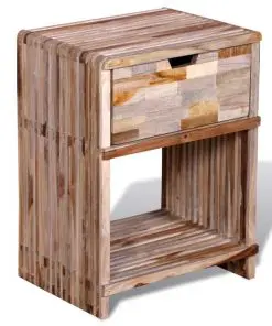 vidaXL Nightstand with Drawer Reclaimed Teak Wood