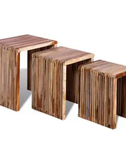 vidaXL Nesting Table Set 3 Pieces Reclaimed Teak