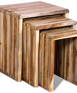 vidaXL Nesting Table Set 3 Pieces Reclaimed Teak