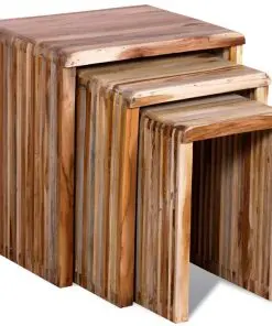 vidaXL Nesting Table Set 3 Pieces Reclaimed Teak