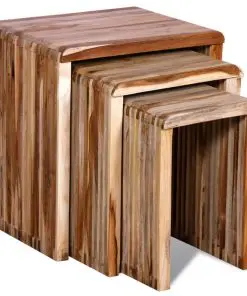 vidaXL Nesting Table Set 3 Pieces Reclaimed Teak
