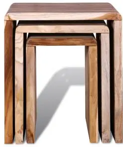 vidaXL Nesting Table Set 3 Pieces Reclaimed Teak