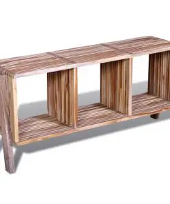 TV Cabinet with 3 Shelves Stackable Reclaimed Teak