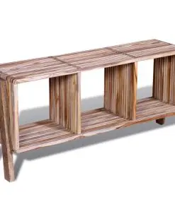 TV Cabinet with 3 Shelves Stackable Reclaimed Teak