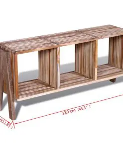 TV Cabinet with 3 Shelves Stackable Reclaimed Teak