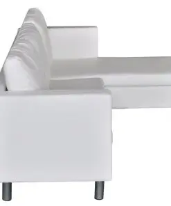 vidaXL Sectional Sofa 3-Seater Artificial Leather White