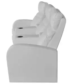 vidaXL Recliner 3-seat Artificial Leather White