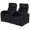 vidaXL Recliner 2-seat Artificial Leather Black