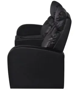 vidaXL Recliner 2-seat Artificial Leather Black