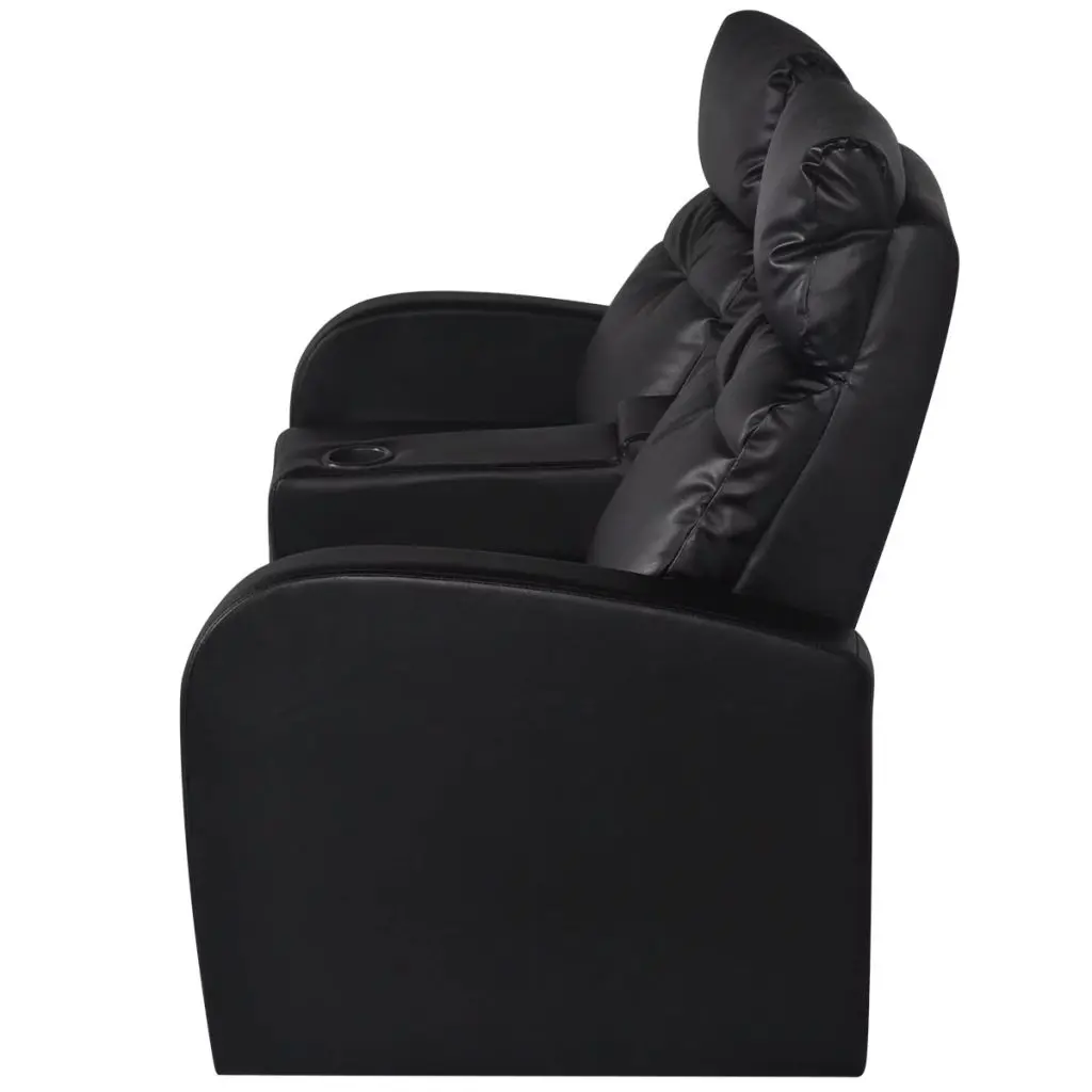 vidaXL Recliner 2-seat Artificial Leather Black
