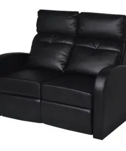 vidaXL Recliner 2-seat Artificial Leather Black