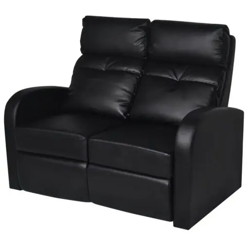 vidaXL Recliner 2-seat Artificial Leather Black