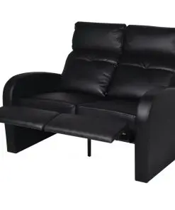 vidaXL Recliner 2-seat Artificial Leather Black
