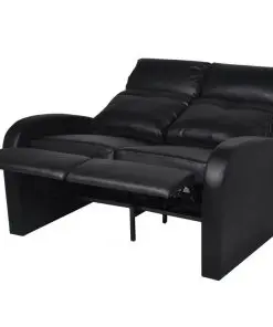 vidaXL Recliner 2-seat Artificial Leather Black