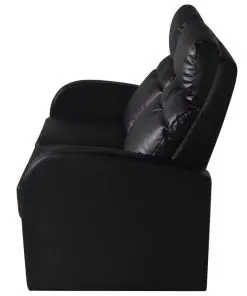 vidaXL Recliner 2-seat Artificial Leather Black