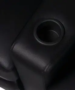 vidaXL Recliner 3-seat Artificial Leather Black