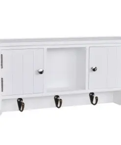 vidaXL Wall Cabinet for Keys and Jewelery with Doors and Hooks