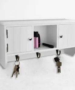 vidaXL Wall Cabinet for Keys and Jewelery with Doors and Hooks