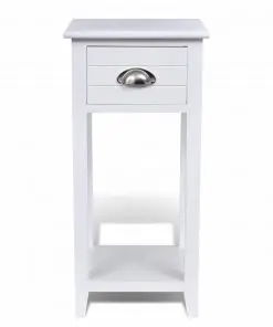 vidaXL Nightstand with 1 Drawer White
