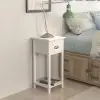 vidaXL Nightstand with 1 Drawer White