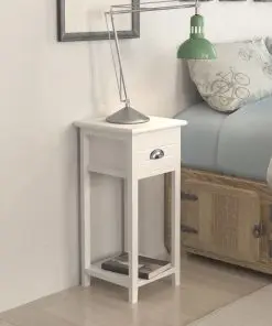 vidaXL Nightstand with 1 Drawer White