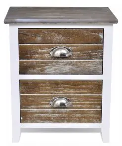 vidaXL Nightstand 2 pcs with 2 Drawers Brown and White