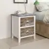 vidaXL Nightstand 2 pcs with 2 Drawers Brown and White vidaXL Nightstand 2 pcs with 2 Drawers Brown and White