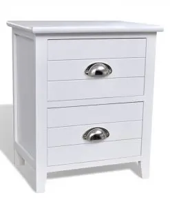 vidaXL Nightstand 2 pcs with 2 Drawers White