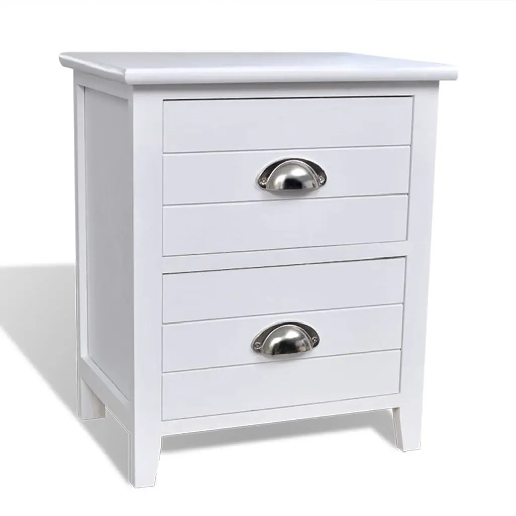 vidaXL Nightstand 2 pcs with 2 Drawers White