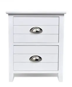 vidaXL Nightstand 2 pcs with 2 Drawers White