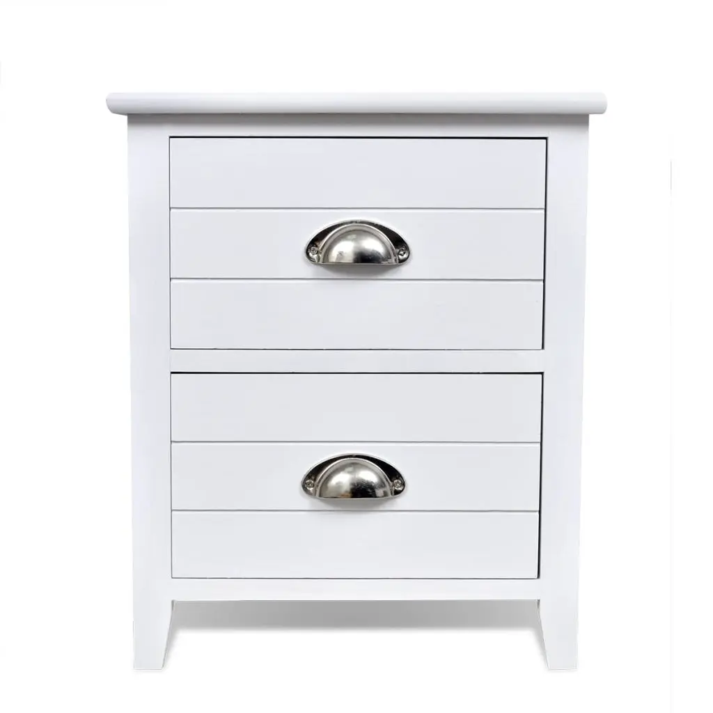 vidaXL Nightstand 2 pcs with 2 Drawers White