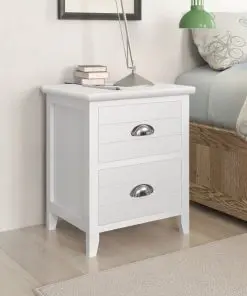 vidaXL Nightstand 2 pcs with 2 Drawers White
