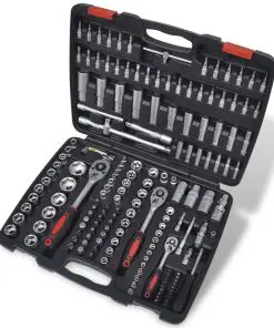 193pcs 1/4″ & 3/8″ & 1/2″ Drive Socket Bit Set w/ Ratchet Tool Set