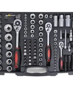 193pcs 1/4″ & 3/8″ & 1/2″ Drive Socket Bit Set w/ Ratchet Tool Set