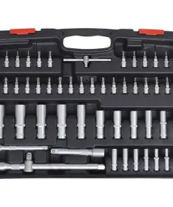 193pcs 1/4″ & 3/8″ & 1/2″ Drive Socket Bit Set w/ Ratchet Tool Set