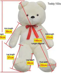 XXL Soft Plush Teddy Bear Toy White 100 cm