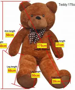 XXL Soft Plush Teddy Bear Toy Brown 175 cm