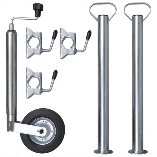 vidaXL 48 mm Jockey Wheel with 2 Support Tubes & 3 Split Clamps