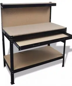 Workbench with Pegboard and Drawer