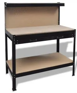 Workbench with Pegboard and Drawer