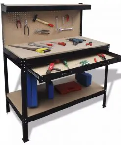 Workbench with Pegboard and Drawer