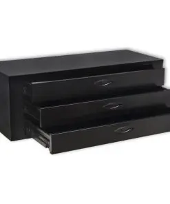 vidaXL Metal Tool Chest 3 Drawers Black