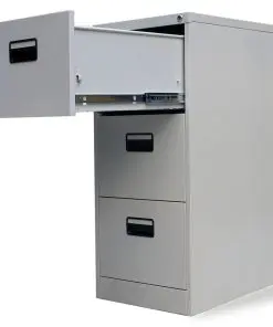 vidaXL File Cabinet with 3 Drawers Grey 102,5 cm Steel