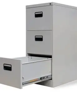 vidaXL File Cabinet with 3 Drawers Grey 102,5 cm Steel